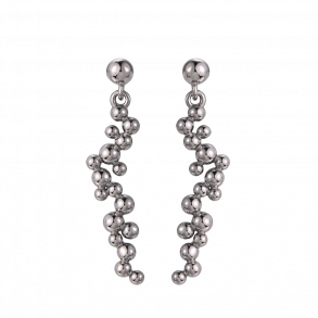 Champagne Earrings Long - Dark Silver
