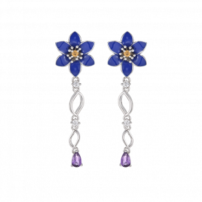 Anemone Earrings Long - Silver