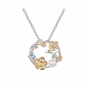 Flower Necklace - Silver