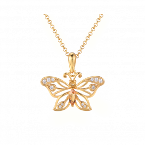 Butterfly Necklace With Citrine