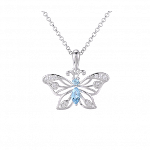 Butterfly Necklace With Topaz