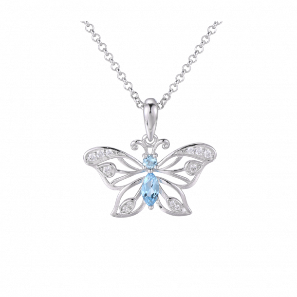 Butterfly Necklace With Topaz