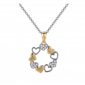 Heart Necklace With Topaz - Dark silver