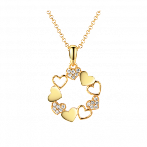 Heart Necklace With Topaz - Goldplated