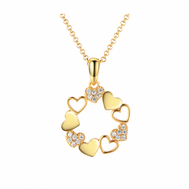 Heart Necklace With Topaz - Goldplated