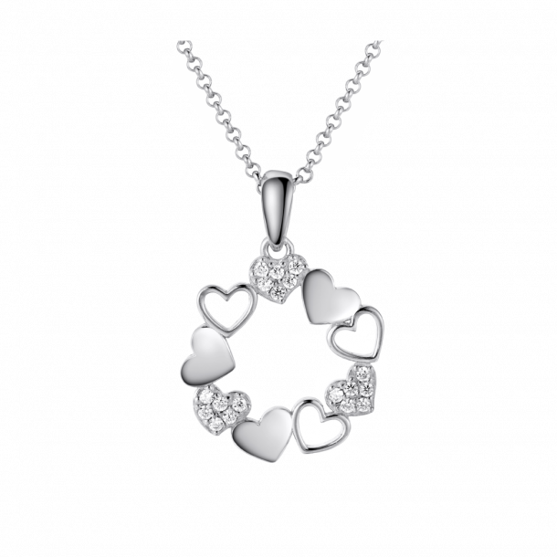 Heart Necklace With Topaz - Silver