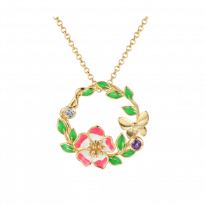 Colorful Nature Halsband -  Goldplated