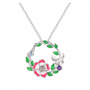 Colorful Nature Halsband -  Silver
