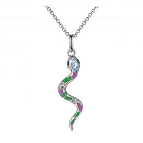 Snake Nature Necklace - Dark Silver