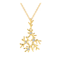 Korall Halsband - Guldplterad