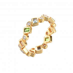 Regnbue Ring - Konfetti Guldbelagt