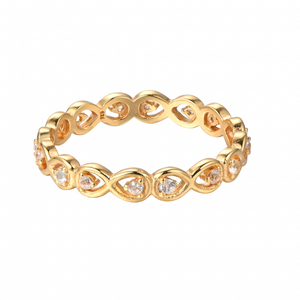 Infinity Ring Med Stenar Guldplterad