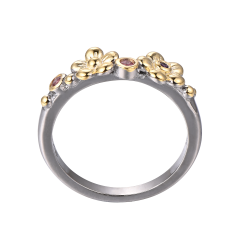 Blommor Ring - Mrk Silver