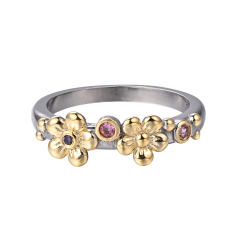 Blommor Ring - Mrk Silver