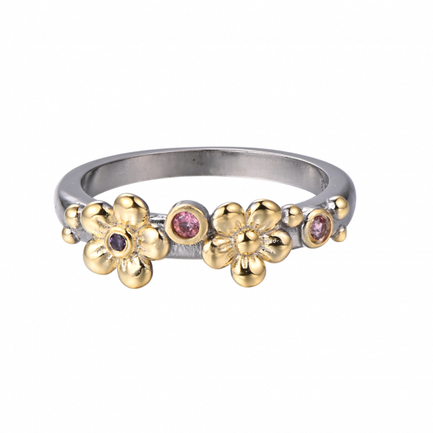 Blommor Ring - Mrk Silver