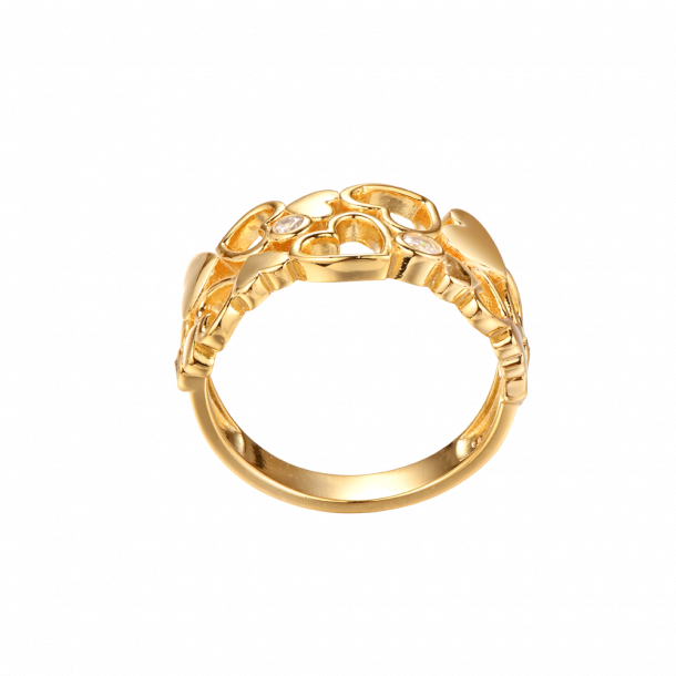 Hjerte Ring - Guldbelagt