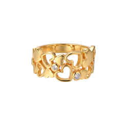 Hjerte Ring - Guldbelagt