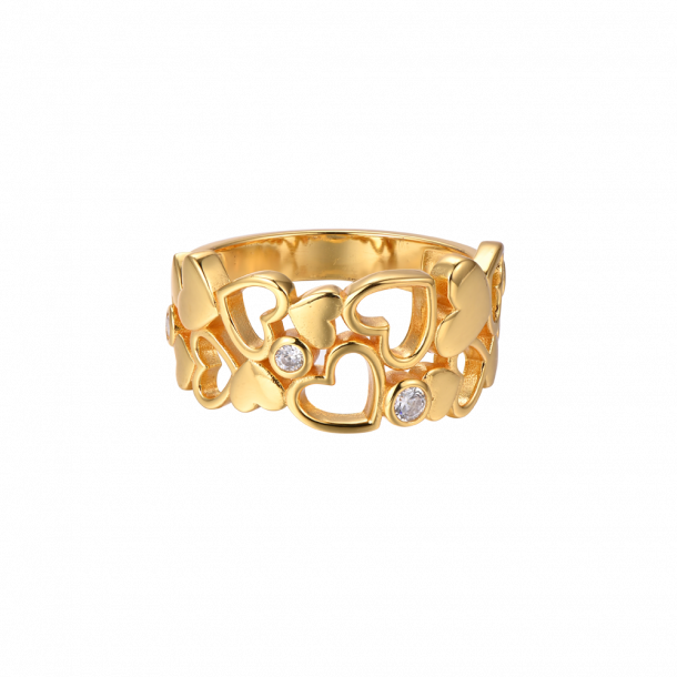 Hjerte Ring - Guldbelagt