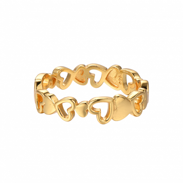 Hjrta Ring - Guldplterad