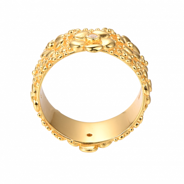 Blommor Ring - Guldplterad