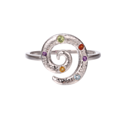 Spin Ring Med gte Sten