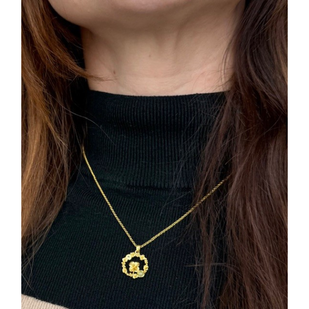 Firkl�ver Halsk�de Med Lykkesten