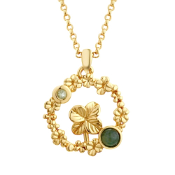 Firkl�ver Halsk�de Med Lykkesten