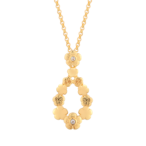 Forglemmigej Halsklde Guldbelagt