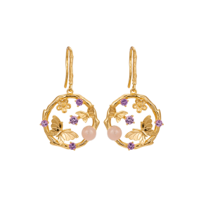 Butterfly Earrings with Amethyst