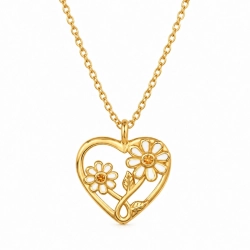 Heart Necklace - Flower 