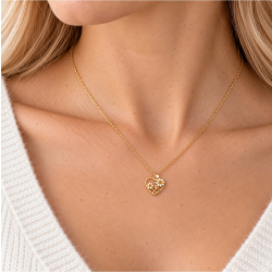 Heart Necklace - Flower 