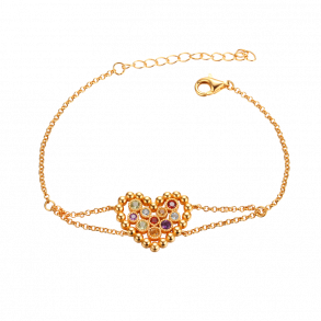 Heart Bracelet - With Real Gemstones