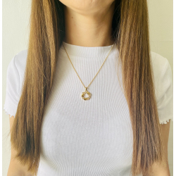 Hjrta Halsband Med Topas -  Guldplterad