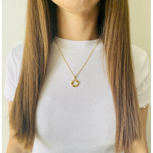 Hjrta Halsband Med Topas -  Guldplterad