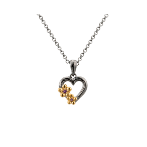 Heart Necklace With Flowers