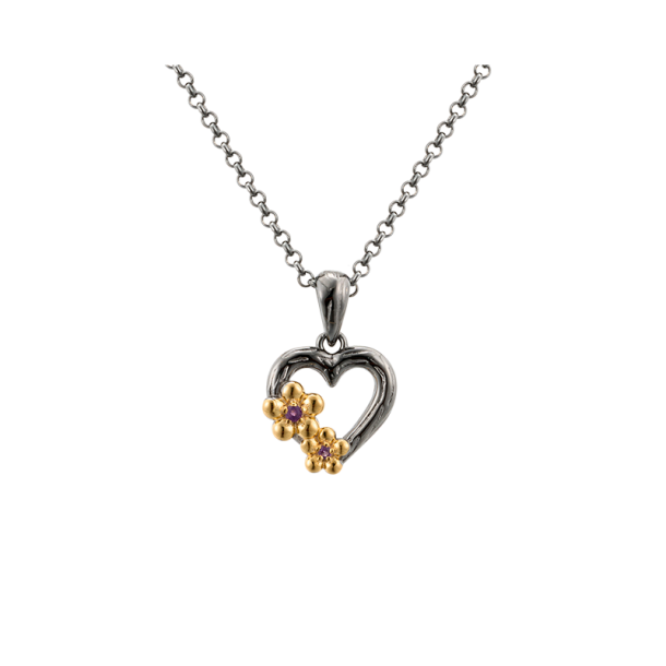 Heart Necklace With Flowers