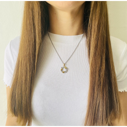 Hjrta Halsband Med Topas - Mrk Silver