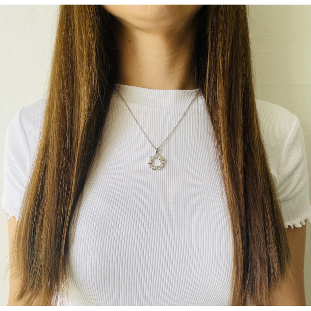 Hjrta Halsband Med Topas -  Silver