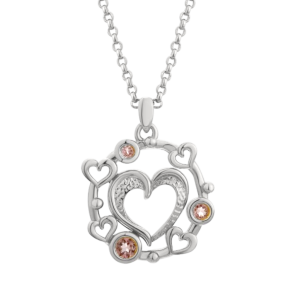 Hjerte Halskde Slv -Turmalin