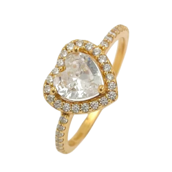 Hjertering med krystal 