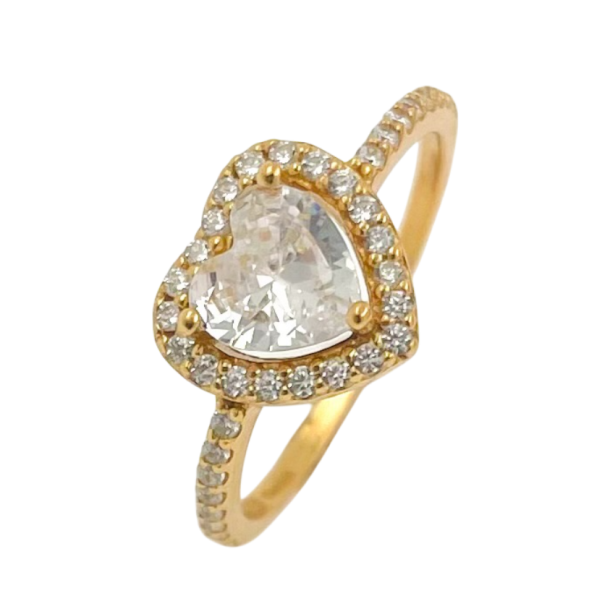 Hjrta Ring - Guldplterad