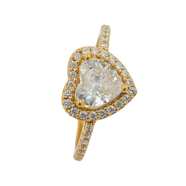 Hjertering med krystal 