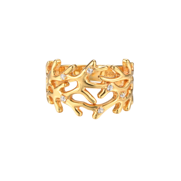 Korall Ring - Guldplterad