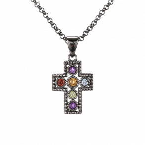 Cross Necklace Dark silver