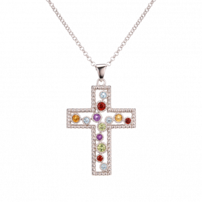 Large Cross Necklace Silver