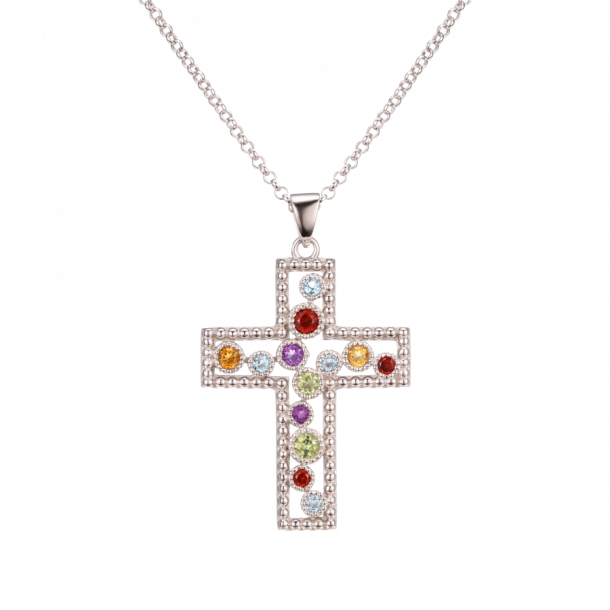 Large Cross Necklace Silver