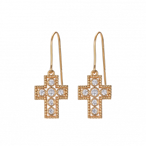 Cross Earrings -  Goldplated