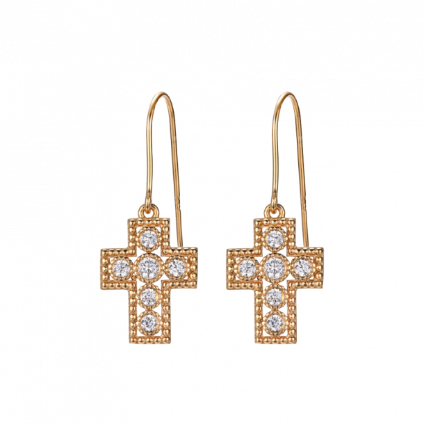 Cross Earrings -  Goldplated