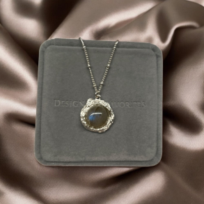 Labradorite halskde Slv