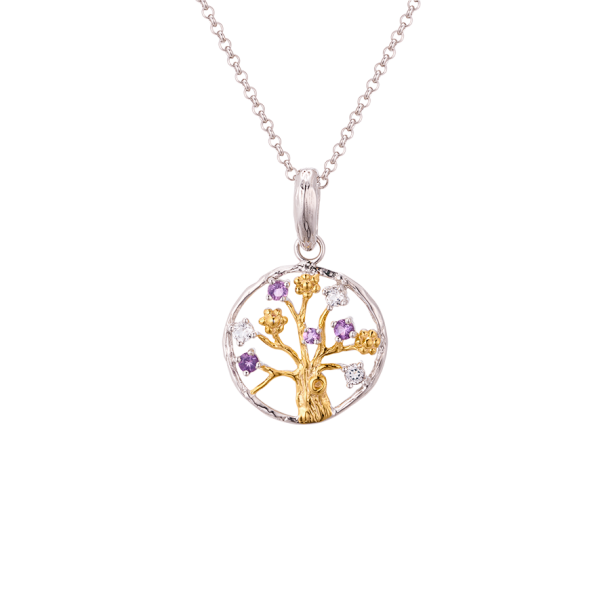 Tree of Life Necklace - Amethyst and Topaz